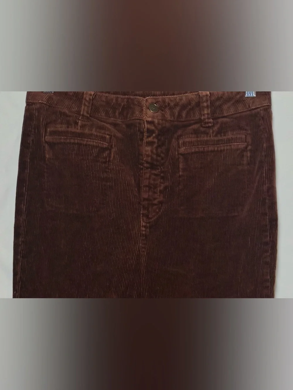 Vintage J. Crew Brown Corduroy Women’s High-Rise Flared Pants, Sz 29. NWOT - Picture 6 of 14